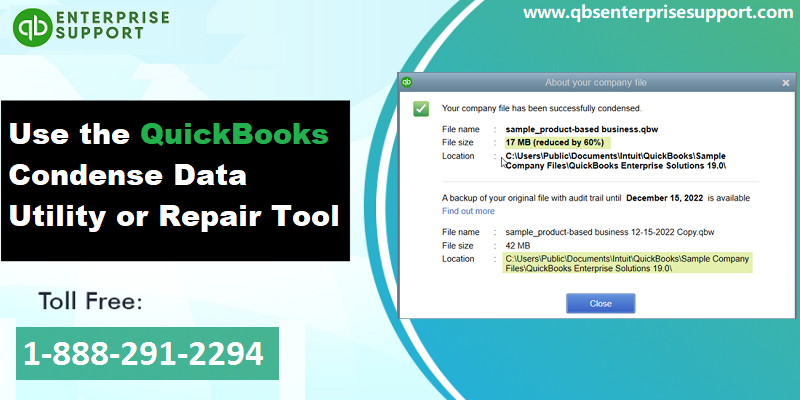 Use QuickBooks Condense Repair Tool to Fix Condense Data Error - Featured Image