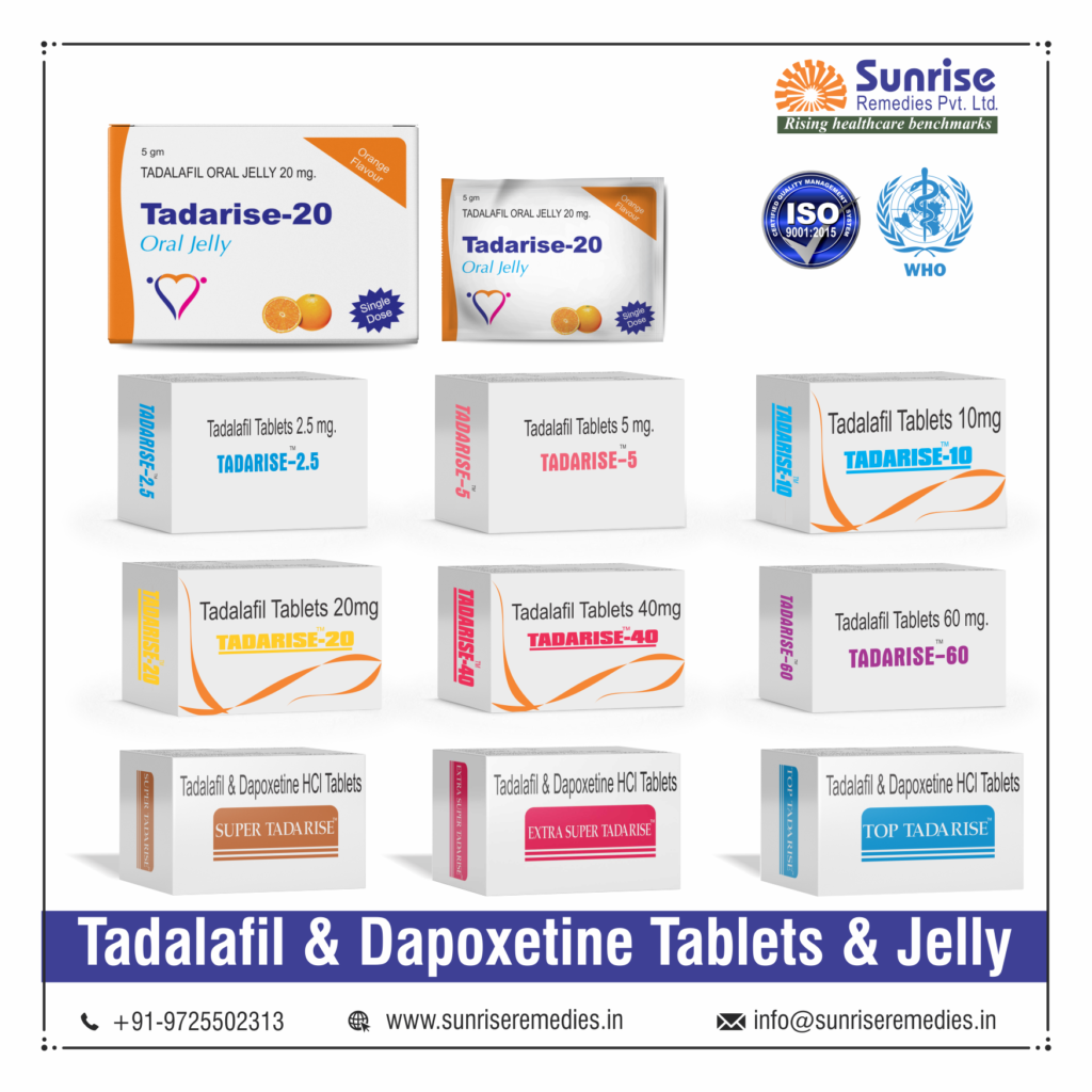 Tadarise Generic Tadalafil and Dapoxetine Products