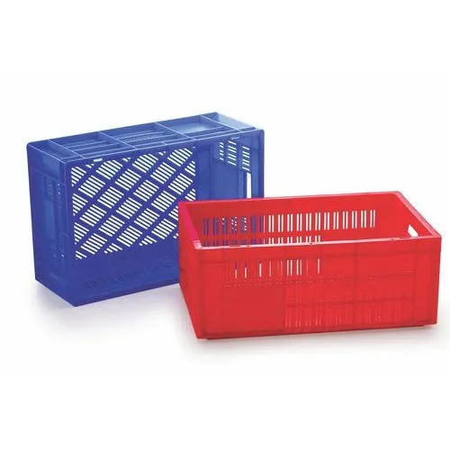 Plastic crates and castors